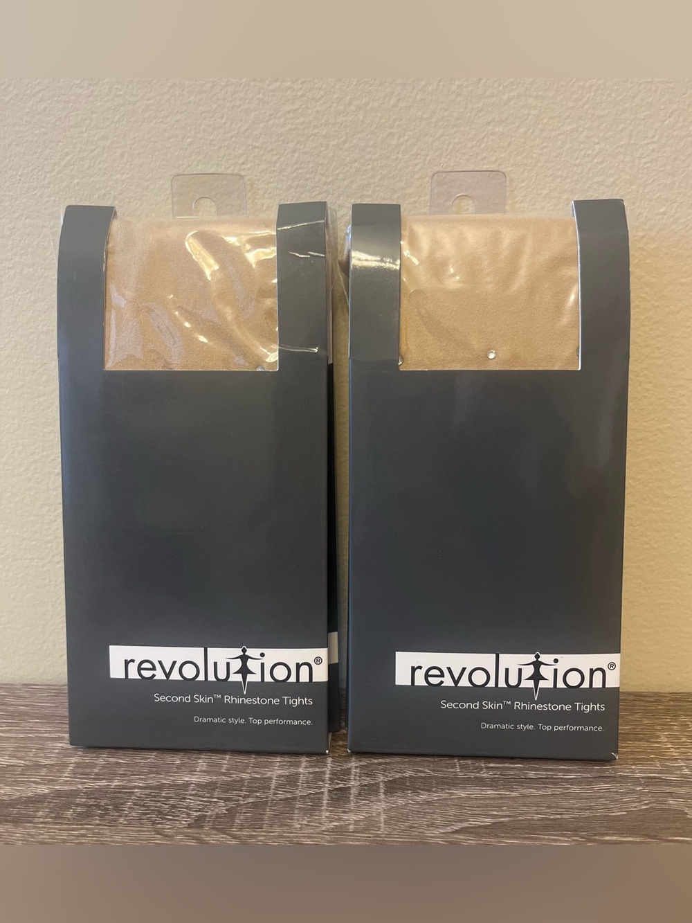NWT Revolution Second Skin Rhinestone Tights Lot of 2 Pair Dark Tan M/L Child